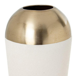 Jarron blanco y dorado